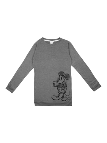 United Labels Mickey Mouse Sweatkleid Oversize Sweatshirt lang Pullover langarm in grau