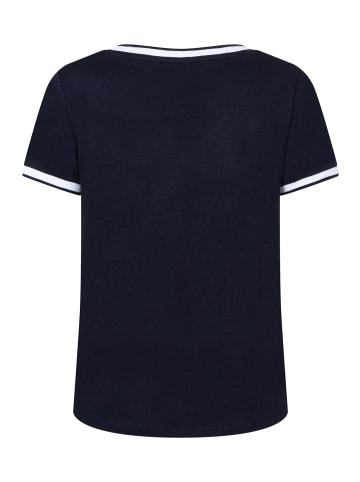 More & More Blusenshirt mit Kontrastabschlüssen in marine