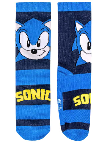 Cerda 4er - Pack Kindersocken Sonic The Hedgehog Geschenkset mit Spardose  in Blau