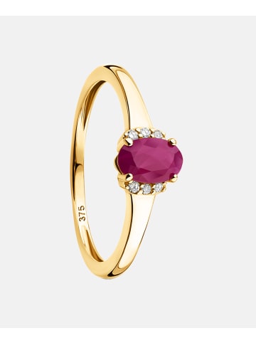 Diamant L'éternel Ring aus 375 Gelbgold mit Diamant mit Rubin