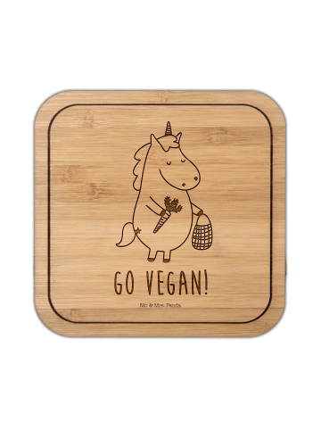 Mr. & Mrs. Panda Untersetzer Kork Einhorn Vegan mit Spruch in Transparent