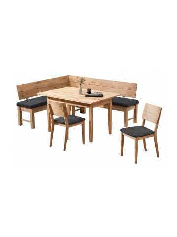 58 aufm Kessel ECKBANKGRUPPE Modern Dyan 3 für 7 Personen Massivholz Wildeiche/Grau