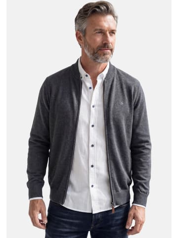 Redmond Strickjacke Basic in Dunkelgrau / dunkelblau