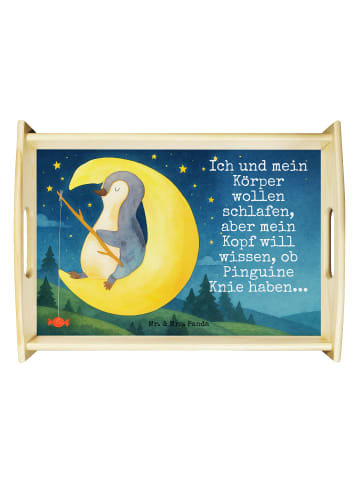 Mr. & Mrs. Panda Tablett Pinguin Mond Design mit Spruch in Weiß