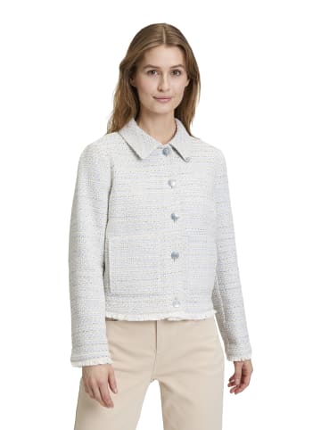 CARTOON Tweedblazer mit Fransen in Nature/Blue