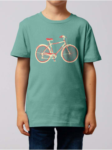 wat? Apparel T-Shirt Red Bike in Teal Monstera