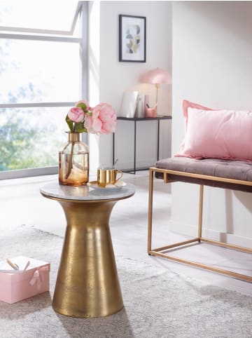 KADIMA DESIGN Beistelltisch Echter Marmor 35x35x45 cm Anstelltisch Metall