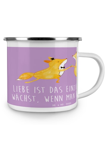 Mr. & Mrs. Panda Camping Emaille Tasse Eheversprechen Liebe Teil... in Lavendeltraum