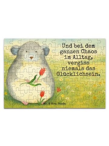 Mr. & Mrs. Panda Puzzle Chinchilla Blume Design mit Spruch in Weiß