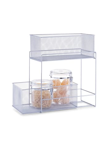 Zeller Küchenkorb für Lebensmittel, 2 Ebenen in Silbern, (B) 17,5 x (H) 42 x (L) 35 cm