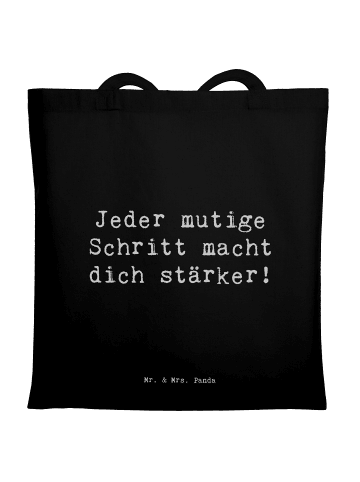 Mr. & Mrs. Panda Tragetasche Spruch Angst überwinden mit Spruch in Schwarz