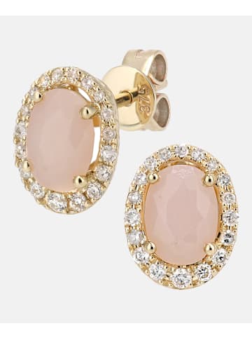 Diamant L'éternel Ohrstecker aus 375 Gelbgold mit Diamant mit Opal