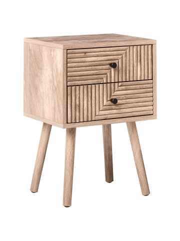 Beliani Nachttisch RONGE in Braun - (W) 38 x (H) 55 x (L) 30 cm