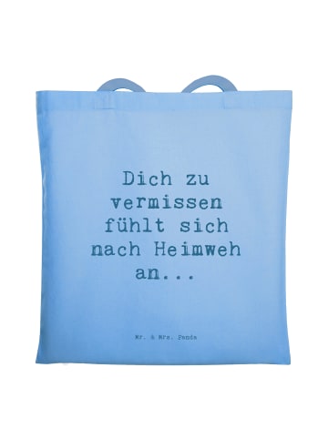 Mr. & Mrs. Panda Jutebeutel Spruch Heimweh Sehnsucht mit Spruch in Sky Blue