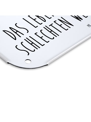 Mr. & Mrs. Panda Blechschild Igel Wein mit Spruch in Weiß