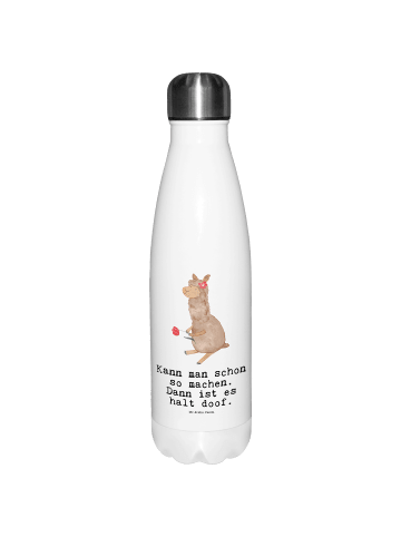 Mr. & Mrs. Panda Thermosflasche Alpaka Blume mit Spruch in Weiß