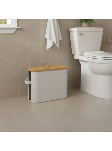 relaxdays Toilettenpapier Aufbewahrung in Weiß - (B)45 x (H)33 x (T)16 cm