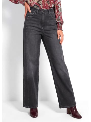 GOLDNER Denimhose VERA mit weitem Beinverlauf in grau