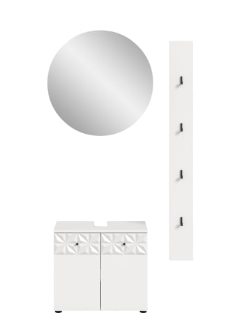 ebuy24 Badmöbelset Prisma (3-teilig) Weiß 60 x 37 cm