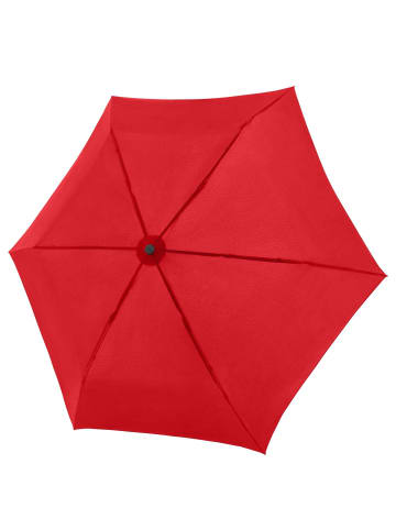 Knirps U.200 Ultra Light Duomatic - Taschenschirm Regenschirm (mat cross) in rot