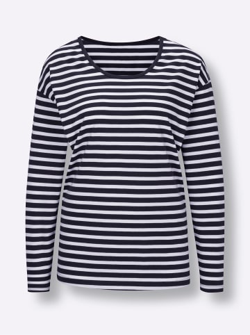 WITT WEIDEN Shirt in marine-weiß-geringelt