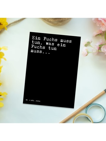 Mr. & Mrs. Panda Postkarte Ein Fuchs muss tun,... mit Spruch in Schwarz