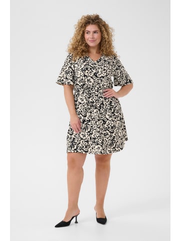 KAFFE curve Kleid KCelisy in Black/Chalk Graphic Flowers