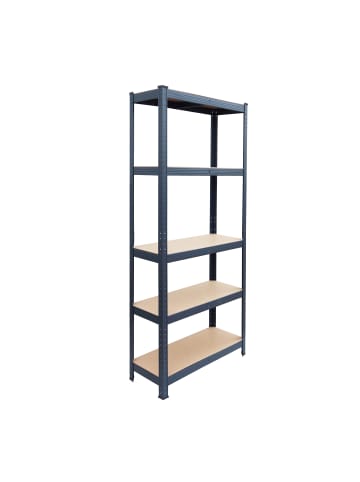 relaxdays Schwerlastregal "5 Ebenen" in Anthrazit - (B)60 x (H)180 x (T)30 cm