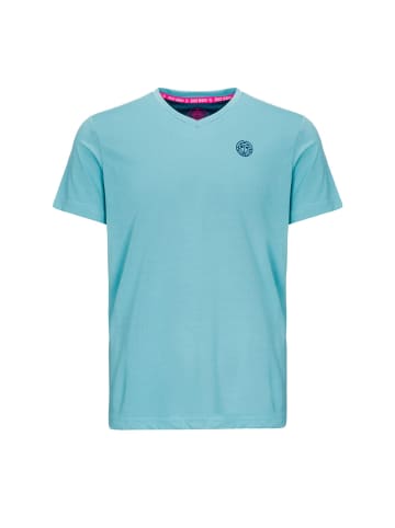 BIDI BADU Evin Tech Round-Neck Tee in hellblau/dunkelblau