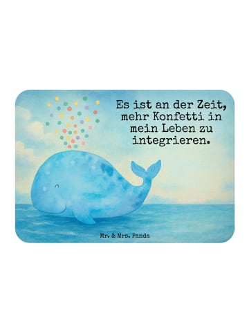 Mr. & Mrs. Panda Magnet Wal Konfetti Design mit Spruch in Weiß