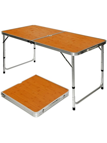 AMANKA Aluminium Campingtisch 120x60x70cm in Braun