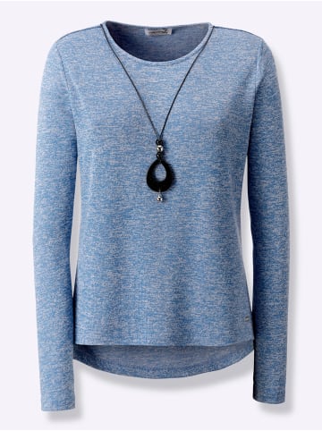 WITT WEIDEN Rundhals-Shirt in mittelblau-meliert