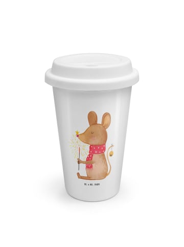 Mr. & Mrs. Panda Kaffeebecher Maus Weihnachten ohne Spruch in Weiß