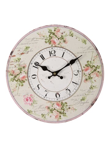 Ambiente Haus Wanduhr - Rosen in Pastellfarben - 28 cm