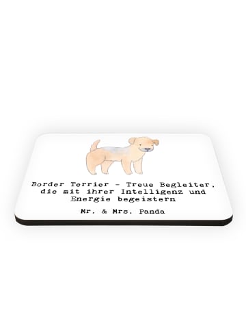 Mr. & Mrs. Panda Magnet Border Terrier Freunde mit Spruch in Weiß