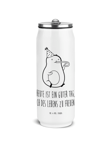 Mr. & Mrs. Panda Thermo Trinkflasche Avocado Feier mit Spruch in Weiß