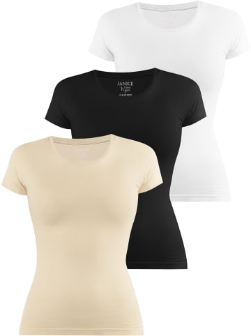 Janice Nysa in Beige/Schwarz/Weiß