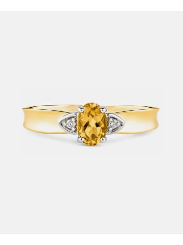 Diamant L'éternel Ring, mit Citrin, 375 Gelbgold