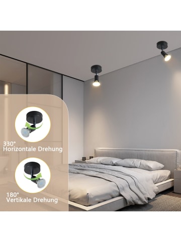 ZMH Deckenleuchte in schwarz 1-flammige GU10 schwenkbar Küchenlampe L 8 cm