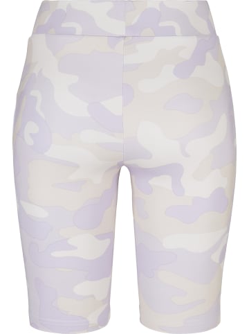 Urban Classics Urban Classics Damen Ladies High Waist Camo Tech Cycle Shorts in lilaccamo