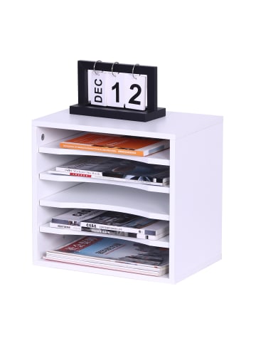 relaxdays Dokumentenablage in Weiß - (B)35,5 x (H)33 x (T)25 cm