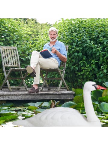 relaxdays Gartendeko Schwan in Weiß