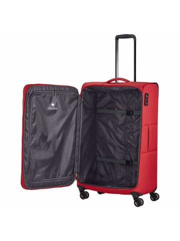 travelite Chios - 4-Rollen-Trolley L 78 cm erw. (schwarz) in rot