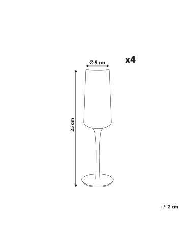 Beliani Gläser QUARTZ in Grau/Transparent