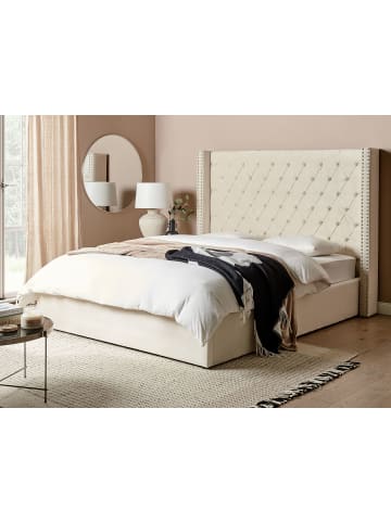 Beliani Doppelbett LUBBON in Weiß - (W) 190 x (H) 144 x (L) 217 cm