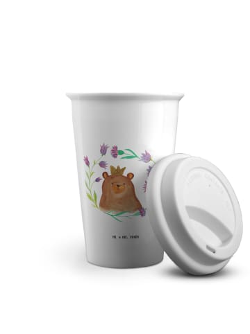 Mr. & Mrs. Panda To Go Becher Bär Königin ohne Spruch in Weiß
