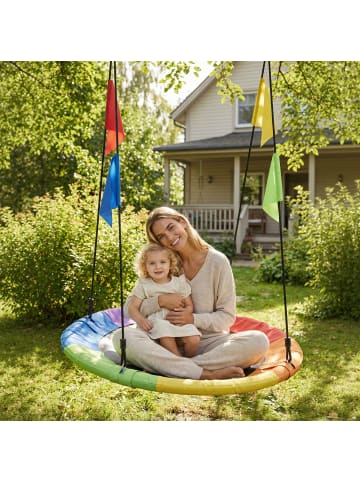 relaxdays Nestschaukel "Wimpel" in Bunt – 120 cm
