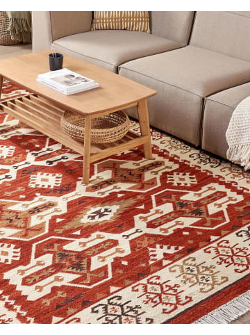 Beliani Kelim VOSKEVAZ in Bunt/Orange/Rot - (W) 200 x (H) 1 x (L) 300 cm