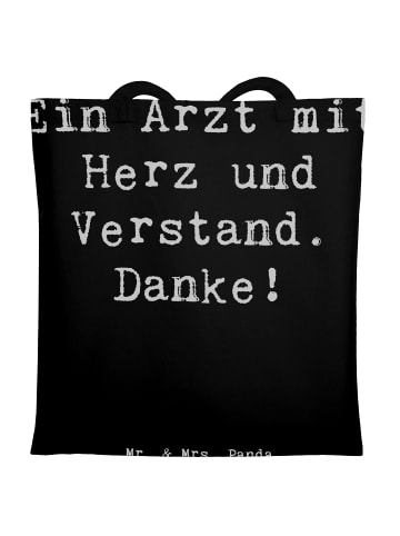 Mr. & Mrs. Panda Tragetasche Spruch Arzt mit Herz mit Spruch in Schwarz