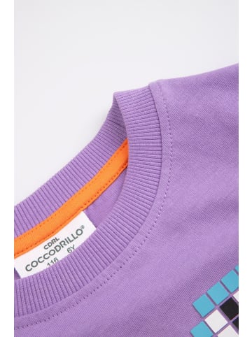 Coccodrillo Baumwoll-T-Shirt mit kurzen Ärmeln in violett